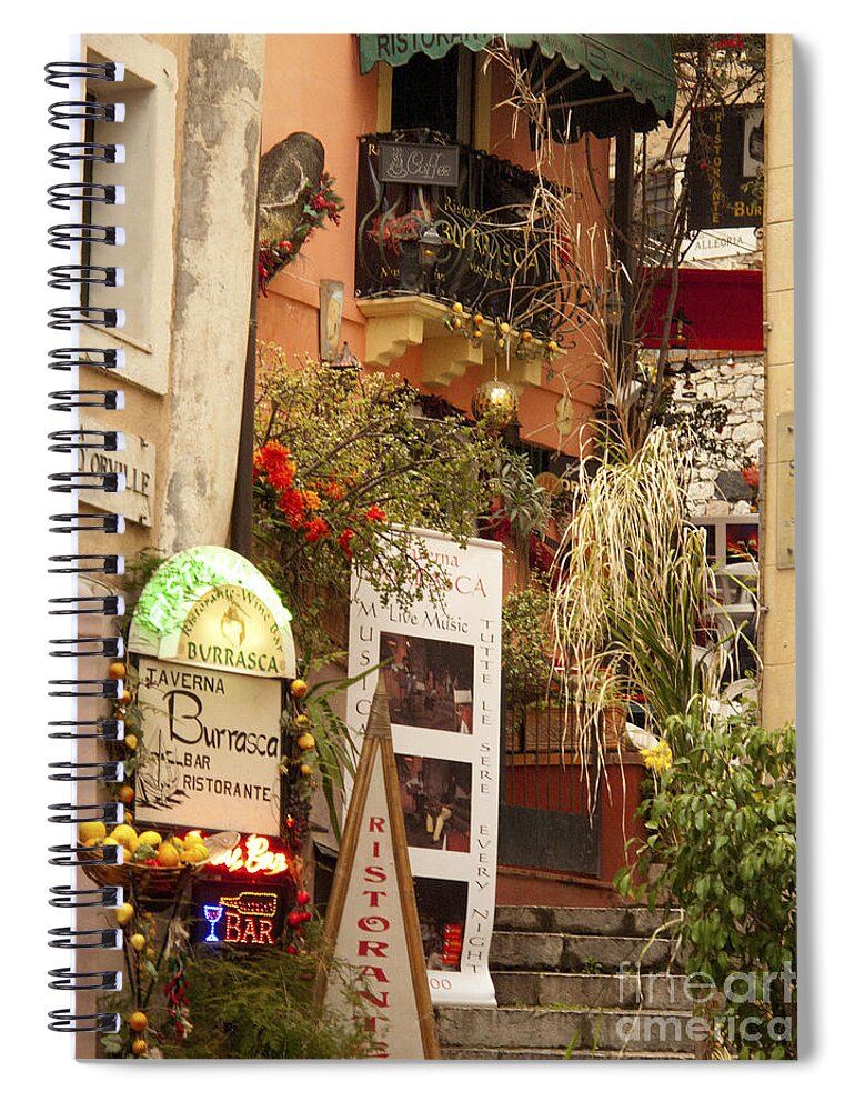 Sicily Spiral Notebook featuring the photograph Taormina Steps by David Smith