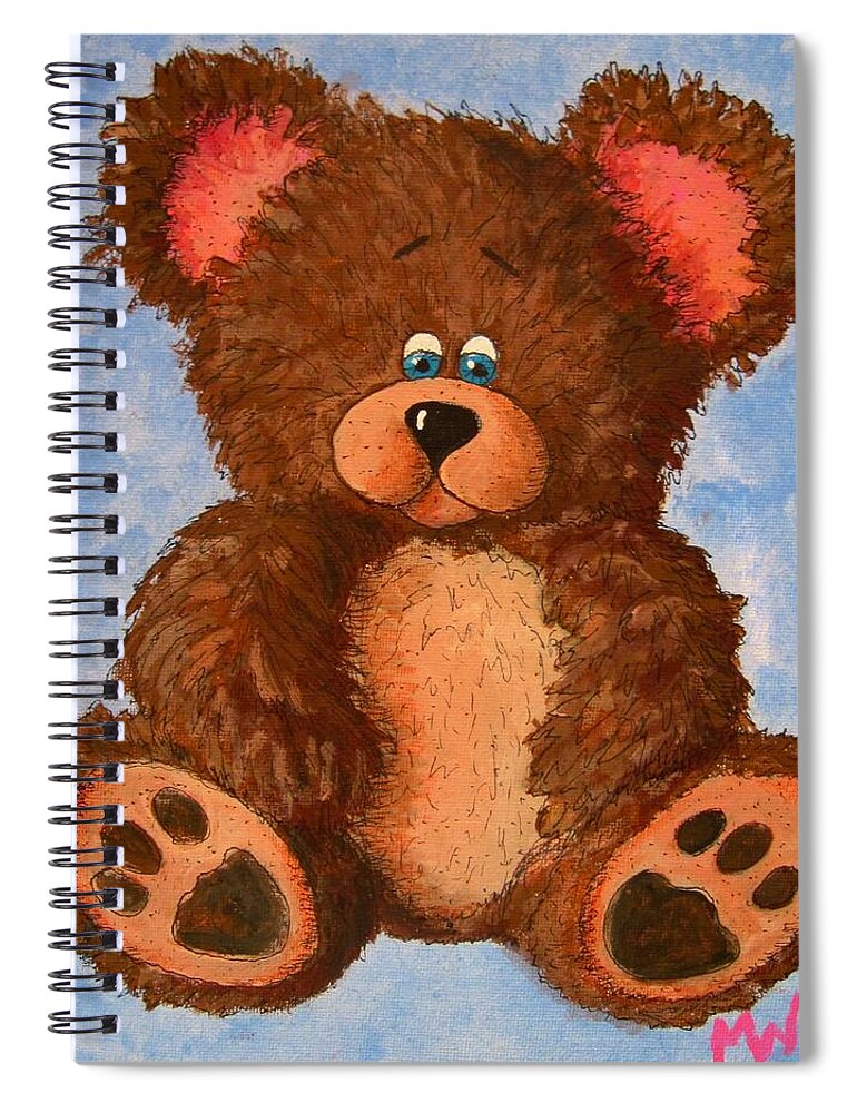 Teddy Bears Spiral Notebook featuring the painting Ted by Megan Walsh