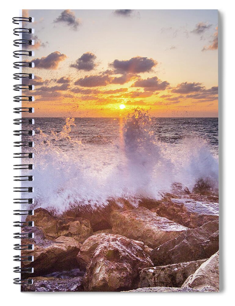 Scenics Spiral Notebook featuring the photograph Tel Aviv Sunset by Daniel Zelazo