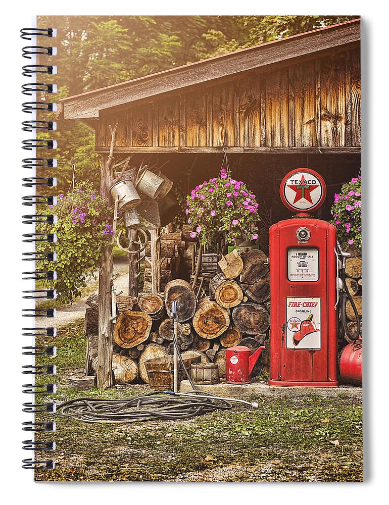 Gas Pump Spiral Notebook featuring the photograph Ten Cents a Gallon by Heather Applegate
