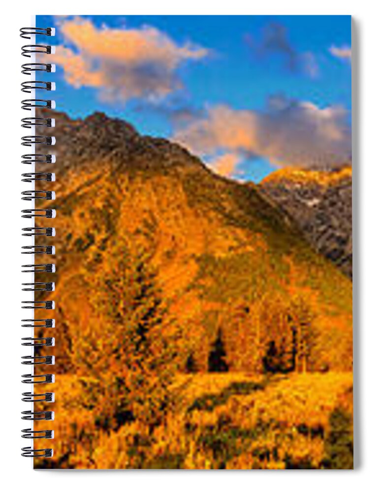 Tetons Spiral Notebook featuring the photograph Teton Mountain View Panorama by Greg Norrell