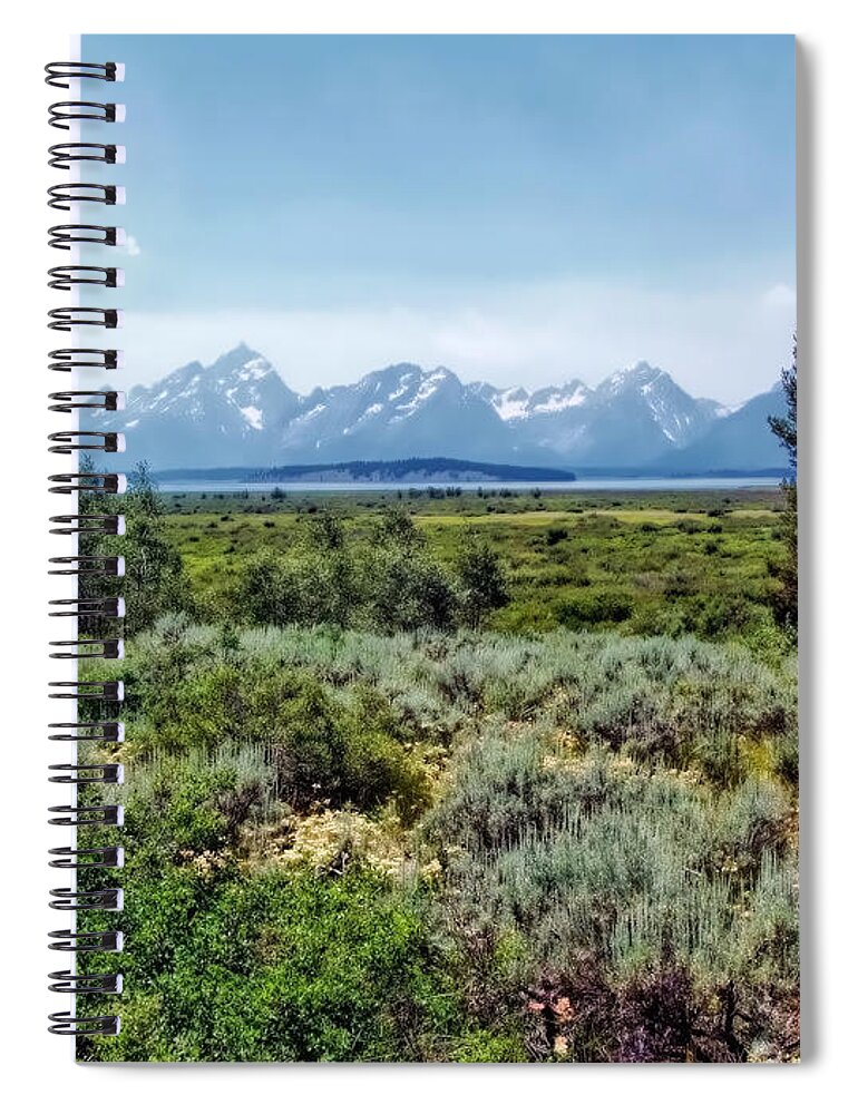 Wyoming Spiral Notebook featuring the photograph Tetons 1 by Dawn Eshelman