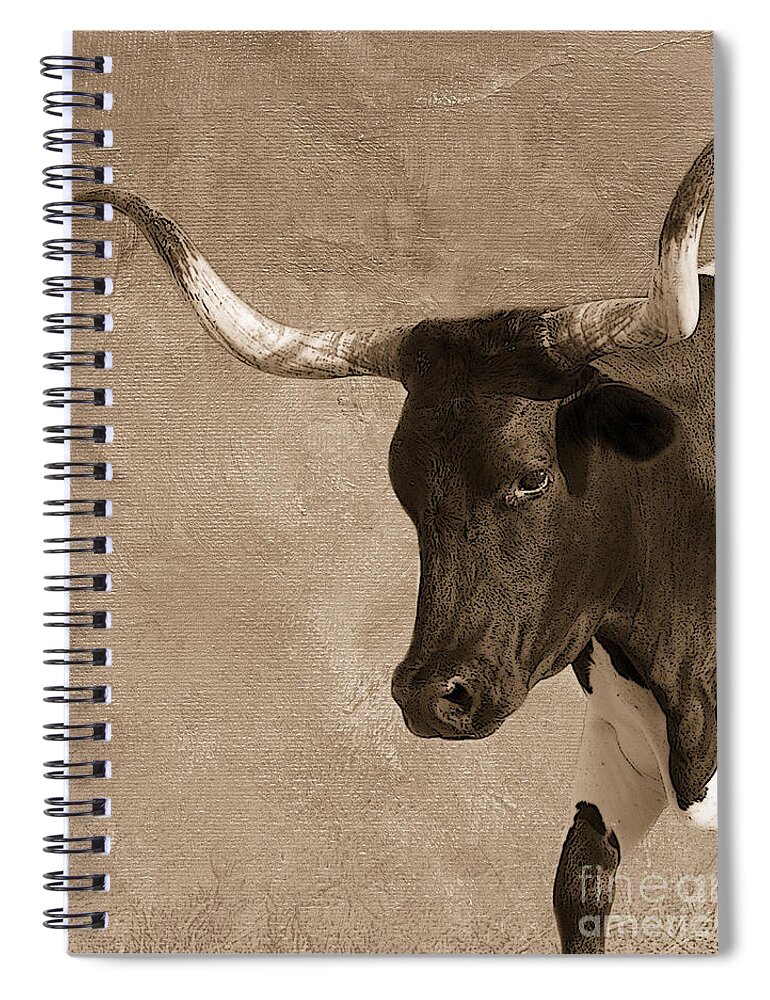 Texas Longhorn Spiral Notebook featuring the photograph Texas Longhorn #6 by Betty LaRue