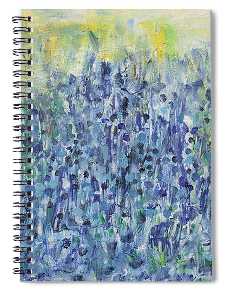 Bluebonnets Spiral Notebook featuring the painting Bluebonnets by Bjorn Sjogren