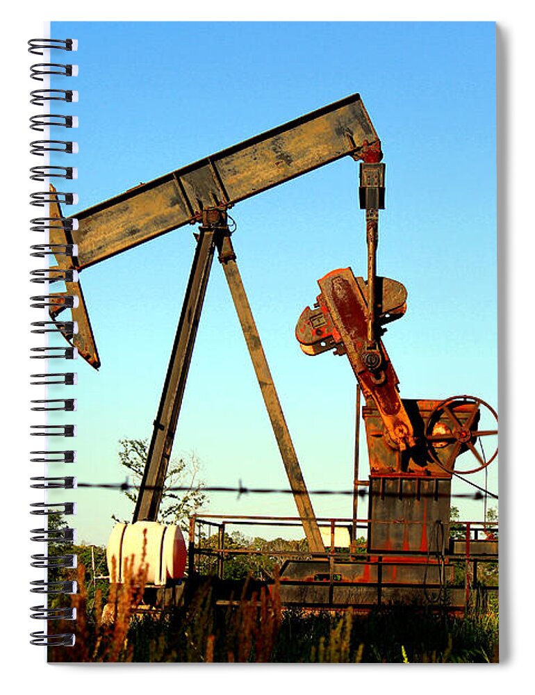 Pumping Unit Spiral Notebook featuring the photograph Texas Pumping Unit by Kathy White