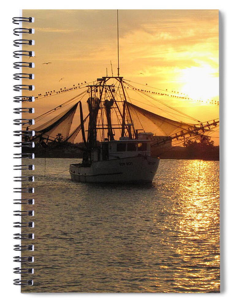 Fishing Trip Spiral Notebook featuring the photograph Texas Shrimp Boat by Jimmie Bartlett