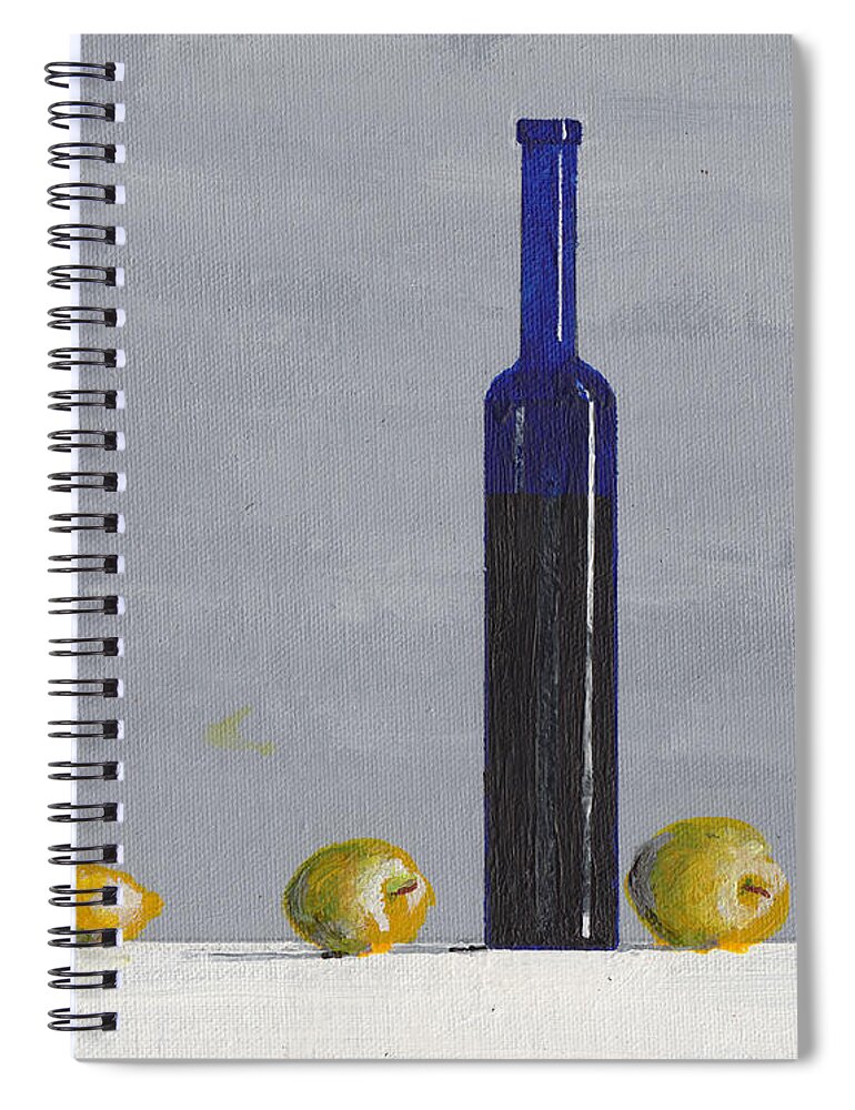 Still Life Spiral Notebook featuring the painting The Blue Bottle by David I. Jackson by David Jackson