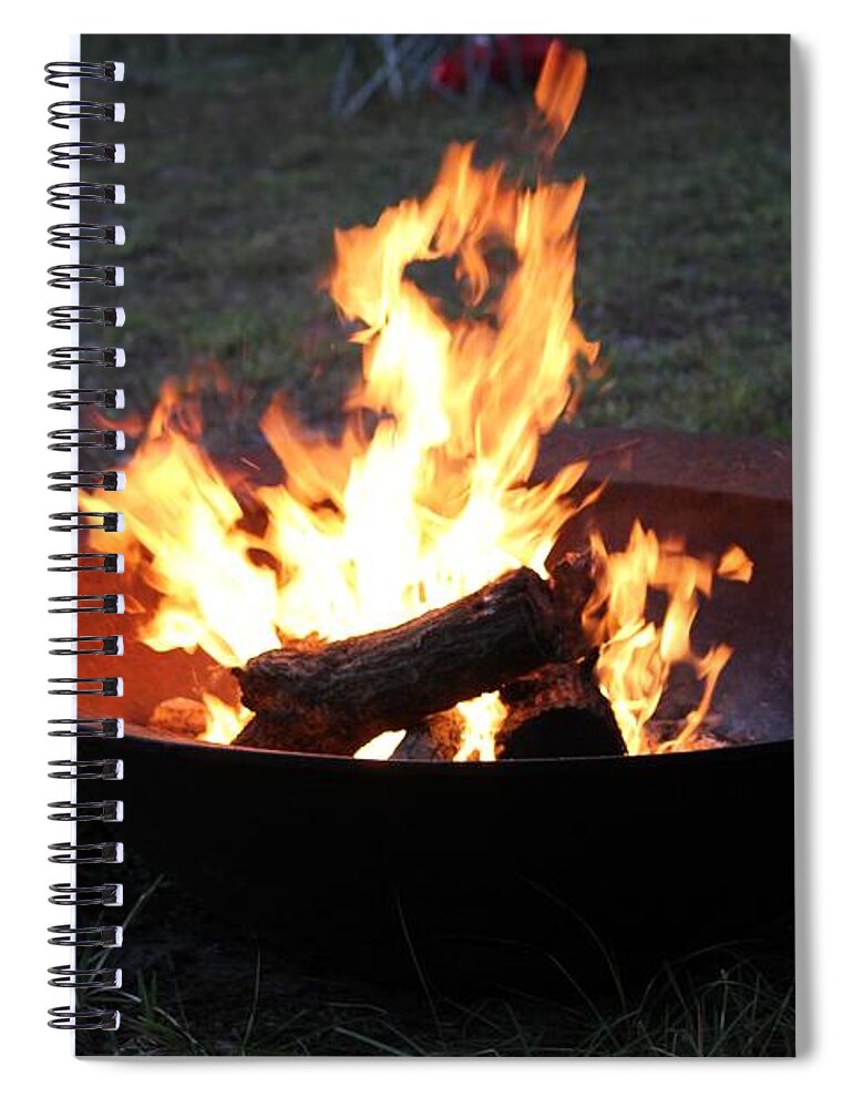 All Products Spiral Notebook featuring the photograph Thanksgiving Fire by Lorna Maza