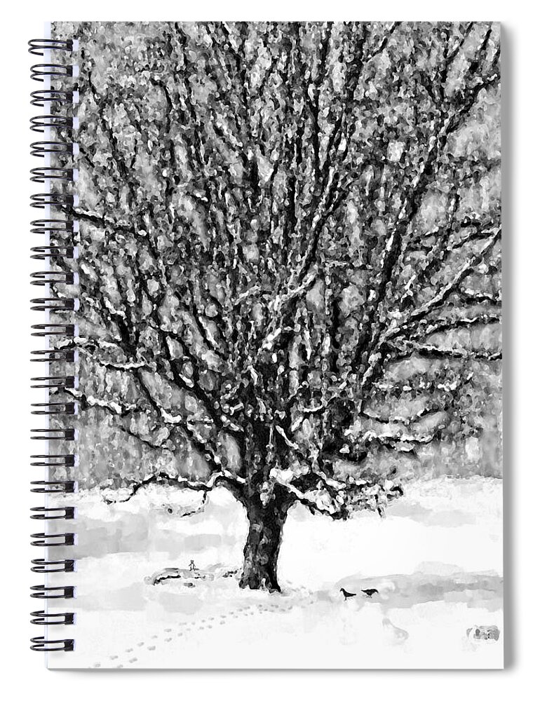 Tree Spiral Notebook featuring the digital art The Adrian Tree by Gary Olsen-Hasek