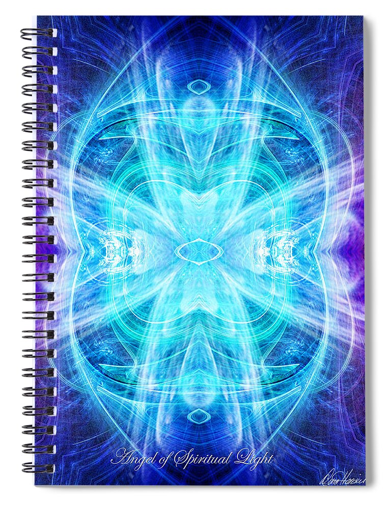 Angel Spiral Notebook featuring the digital art The Angel of Spiritual Light by Diana Haronis