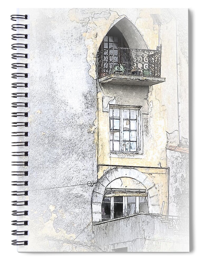 Window Spiral Notebook featuring the photograph The Balcony Scene II by Heiko Koehrer-Wagner