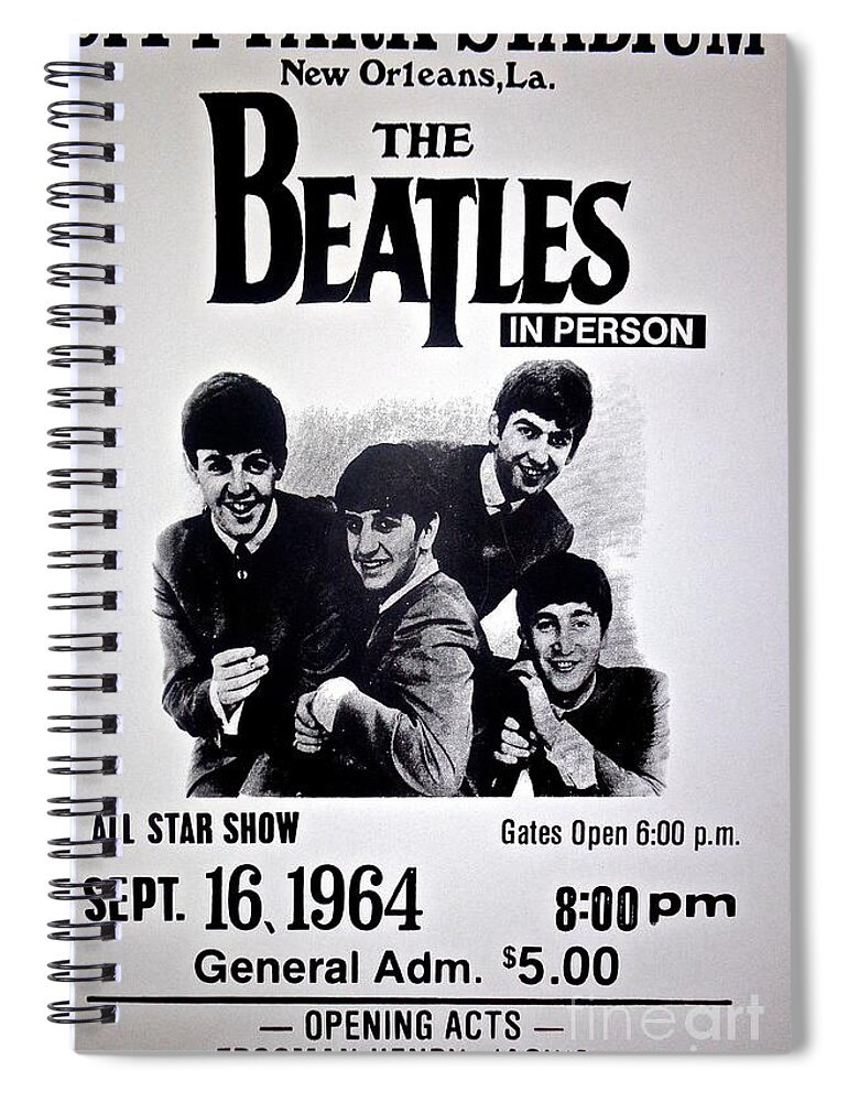 The Beatles Circa 1964 Spiral Notebook featuring the photograph The Beatles circa 1964 by Saundra Myles