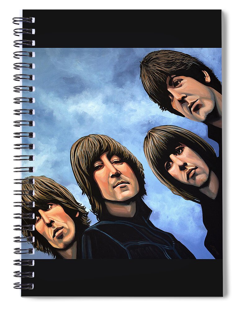 The Beatles Spiral Notebook featuring the painting The Beatles Rubber Soul by Paul Meijering