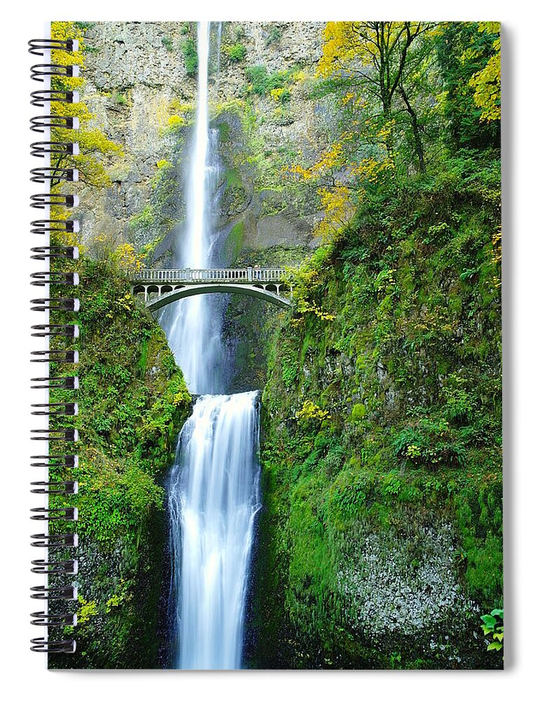 Waterfalls Spiral Notebook featuring the photograph The Beauty Of Multnomah Falls by Jeff Swan