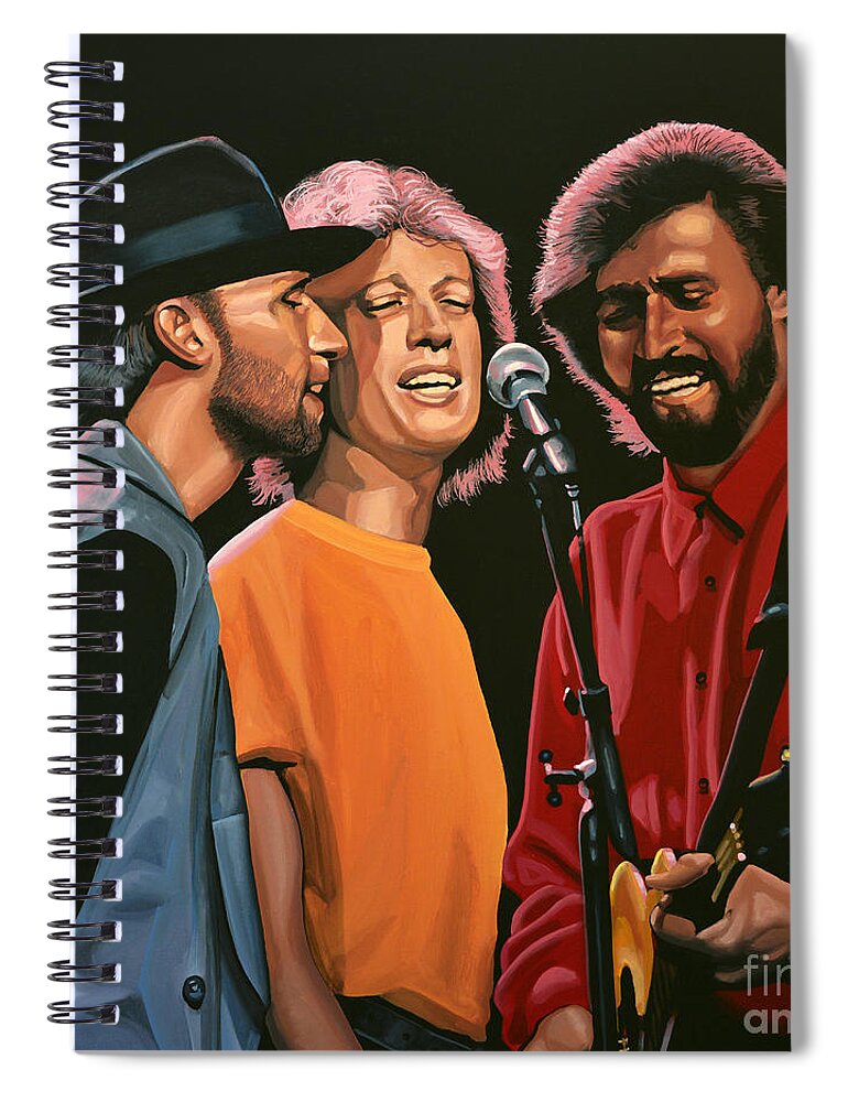 The Bee Gees Spiral Notebook featuring the painting The Bee Gees by Paul Meijering