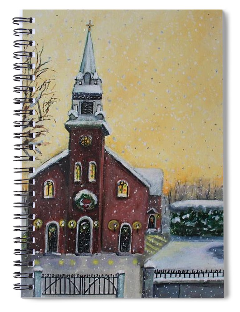 St. Mary's Church Spiral Notebook featuring the painting The Bells of St. Mary's by Rita Brown