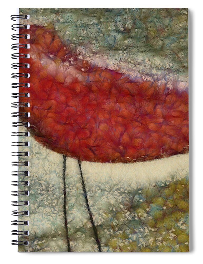 Bird Mixed Media Spiral Notebook featuring the painting The Bird Sp0901 by Variance Collections
