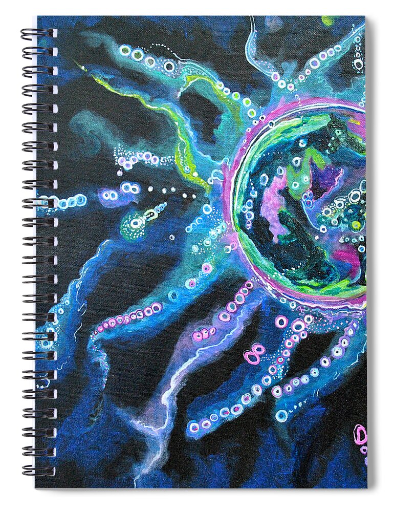 Lights Spiral Notebook featuring the painting The Birth of Music by Patricia Arroyo