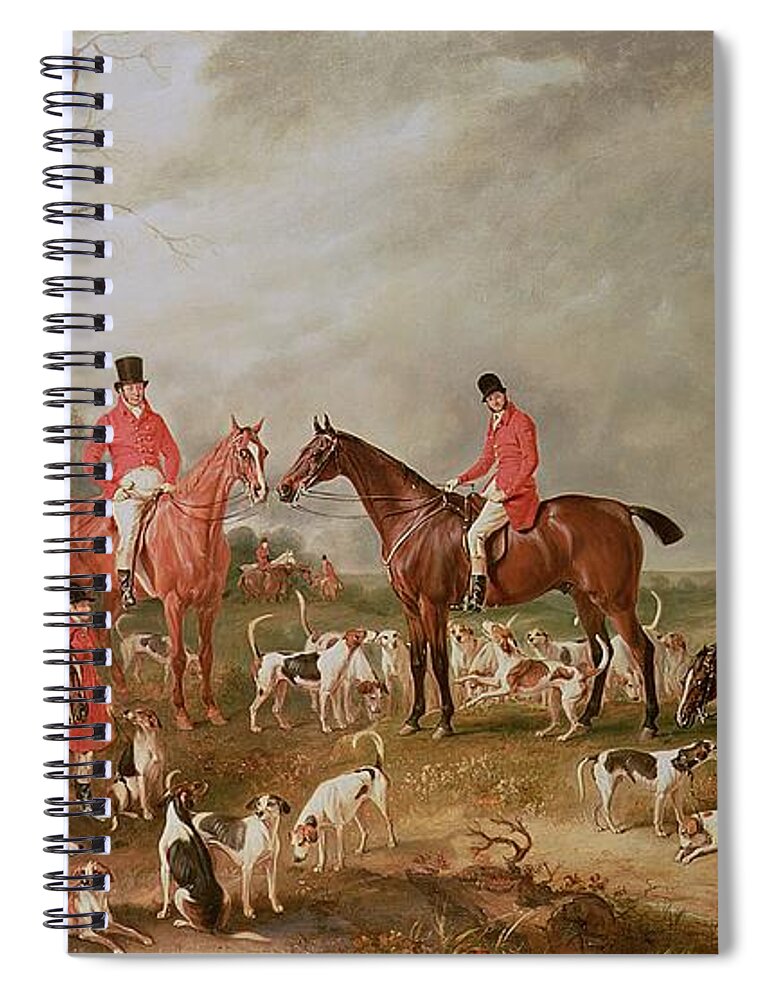 Landscape Spiral Notebook featuring the painting The Birton Hunt by John E Ferneley