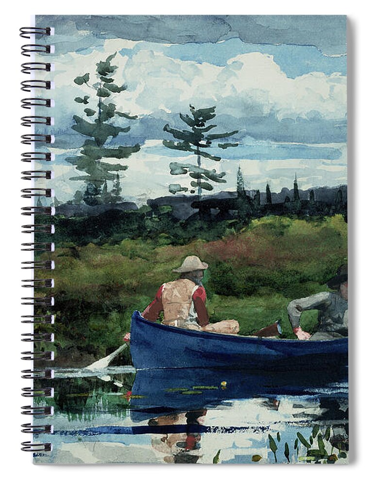 Wislow Homer Spiral Notebook featuring the painting The Blue Boat by Winslow Homer