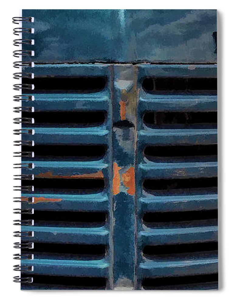 Dodge Pick Up Truck Spiral Notebook featuring the photograph The Blue Grille by Ken Smith