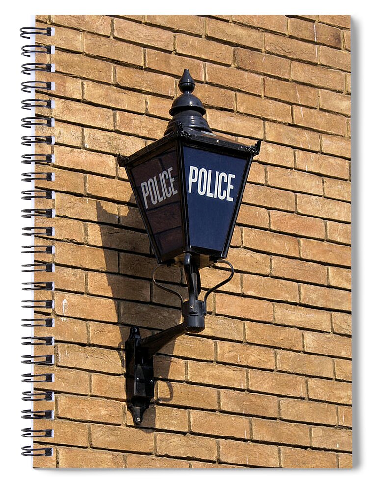 Police Spiral Notebook featuring the digital art The Blue Lamp by Ron Harpham