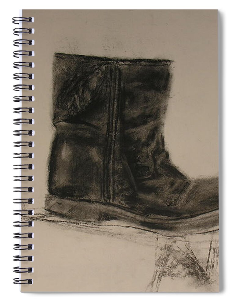 Boot Spiral Notebook featuring the painting The Boot by Sheila Mashaw