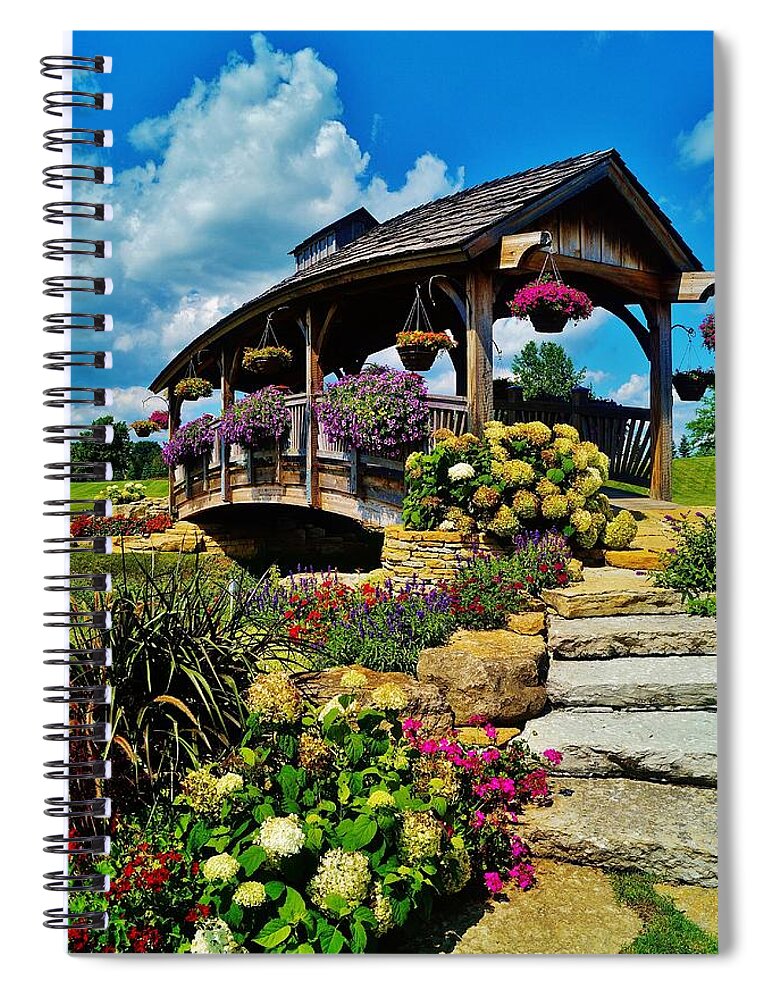 Flowers Spiral Notebook featuring the photograph The Bridge by Daniel Thompson