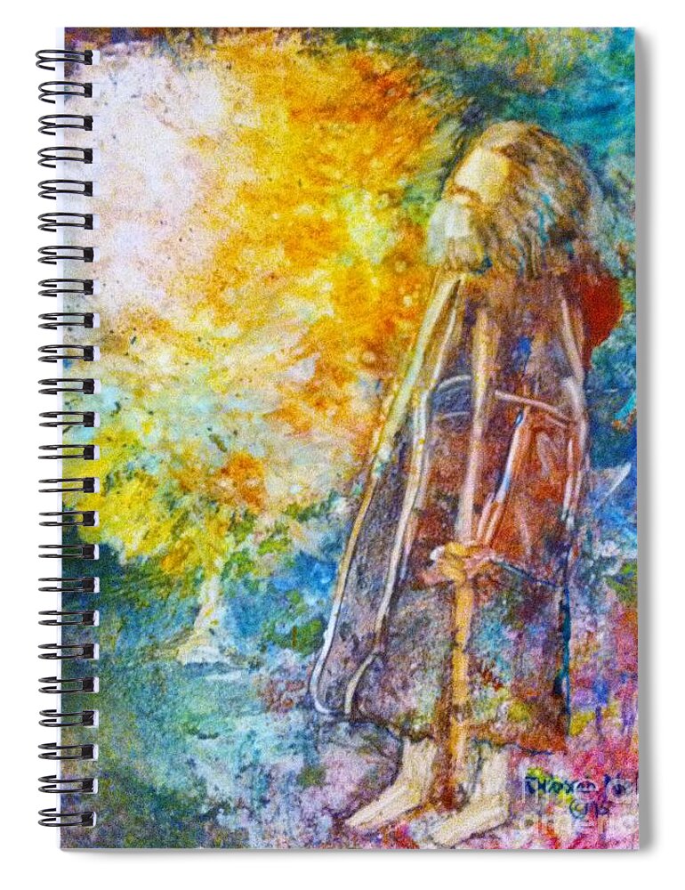Moses Spiral Notebook featuring the painting The Burning Bush by Deborah Nell