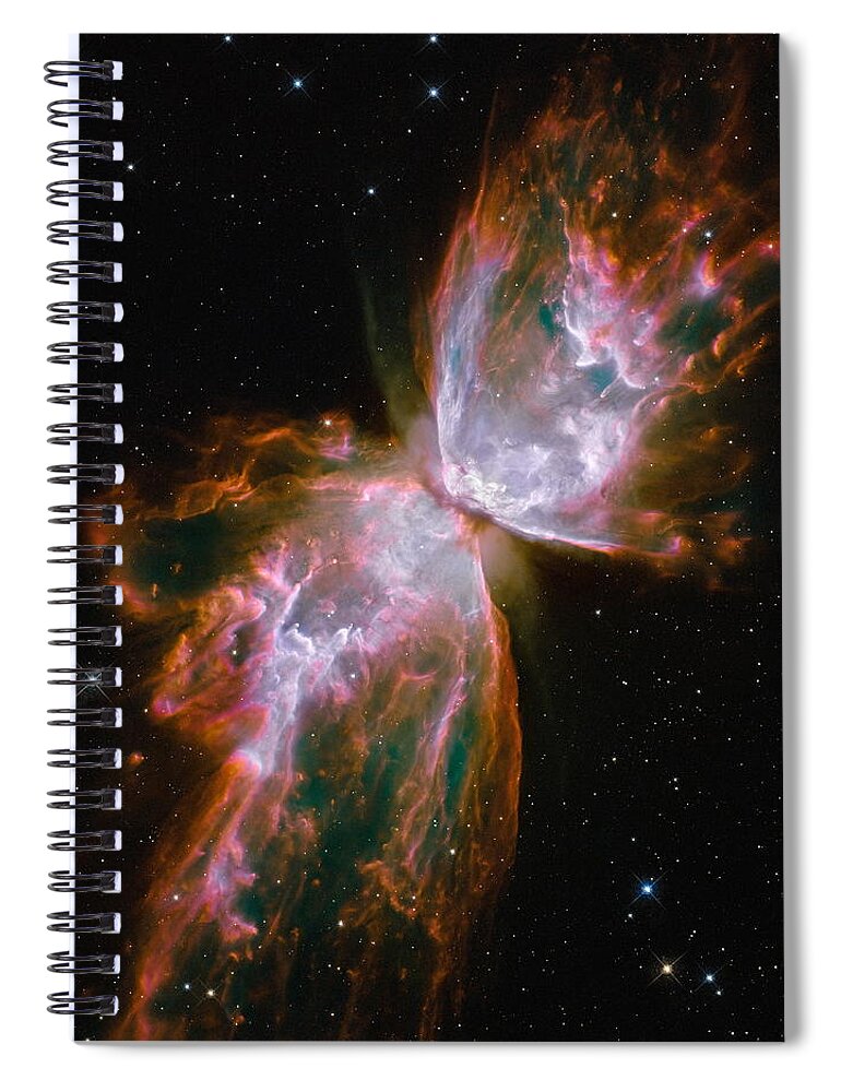 Space Spiral Notebook featuring the photograph The Butterfly Nebula by Eric Glaser