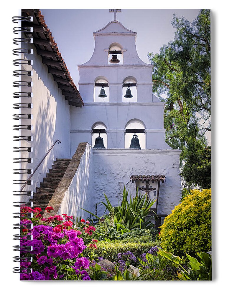 Mission Spiral Notebook featuring the photograph The Campanario by Joan Carroll