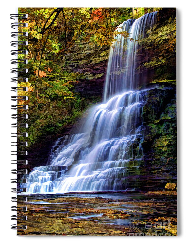 Autumn Spiral Notebook featuring the photograph The Cascades by Darren Fisher