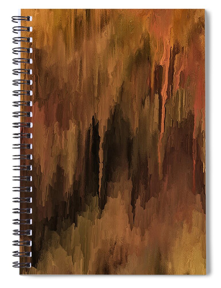 Abstract Spiral Notebook featuring the painting The Cave by Michael Pickett
