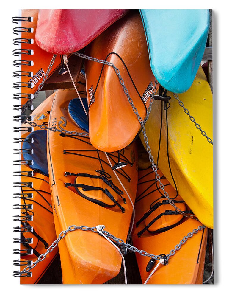 Kayak Spiral Notebook featuring the photograph The Chain Gang by Jani Freimann