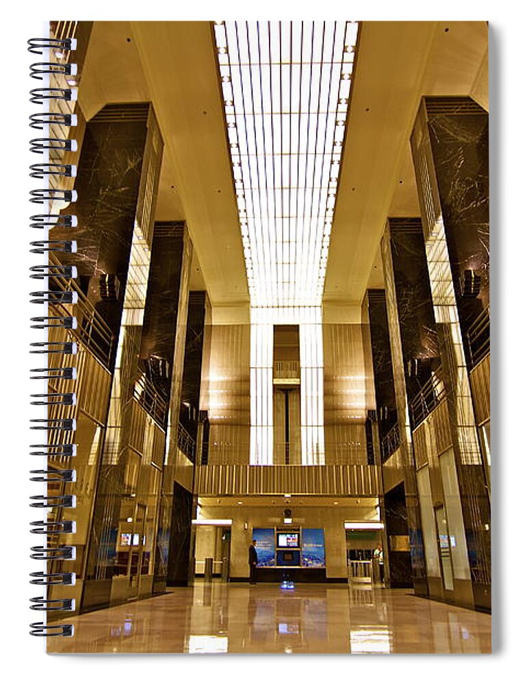 Chicago Spiral Notebook featuring the photograph The Chicago Board of Trade Lobby by John Babis