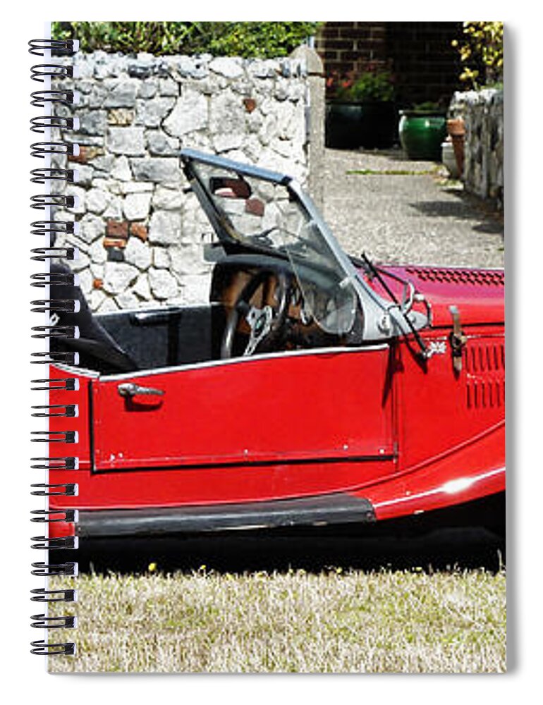 Red Spiral Notebook featuring the photograph The Classic Red Convertible by Steve Taylor