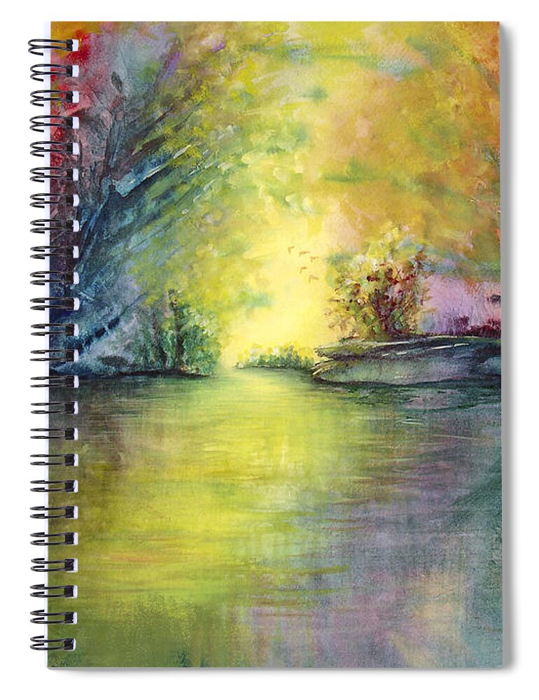 Water Spiral Notebook featuring the painting The Clearing by Allison Ashton