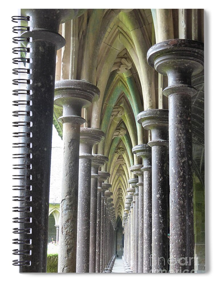 Europe Spiral Notebook featuring the photograph The Cloisters at the Mont 1 by Crystal Nederman