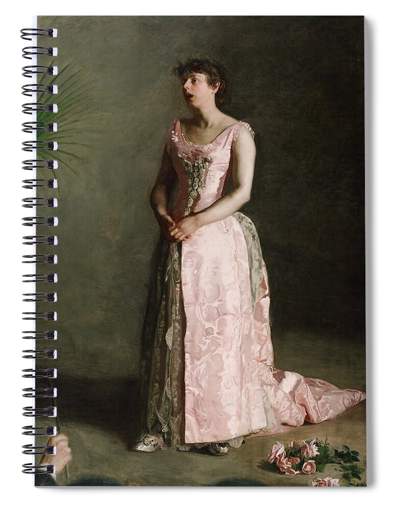 Thomas Eakins Spiral Notebook featuring the painting The Concert Singer #4 by Thomas Eakins
