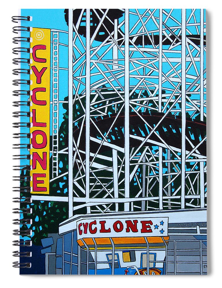 The Cyclone Spiral Notebook featuring the painting The Cyclone by Mike Stanko