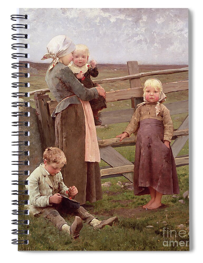 Sweden Spiral Notebook featuring the painting The Dalby Gate, Skane, 1884 by Hugo Salmson