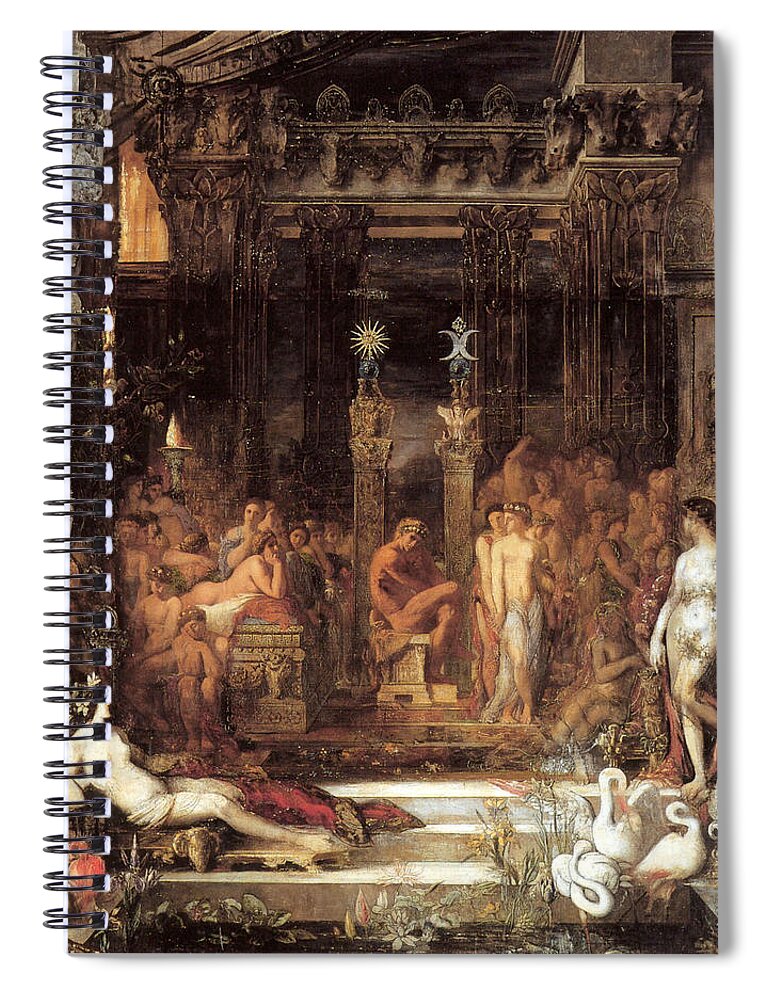 Gustave Moreau Spiral Notebook featuring the painting The Daughters of Thespius by Gustave Moreau