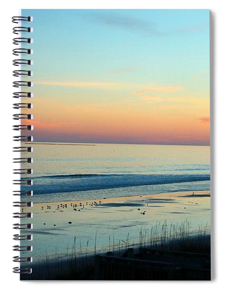 Ocean Spiral Notebook featuring the photograph The Day Ends by Cynthia Guinn