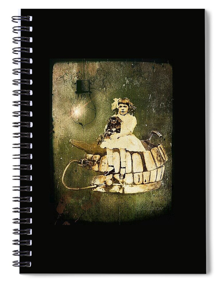 Vintage Spiral Notebook featuring the digital art The Dentist Is In by Delight Worthyn