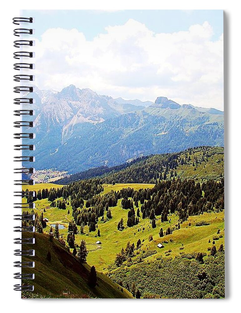 The Dolomites Spiral Notebook featuring the photograph The Dolomites by Zinvolle Art