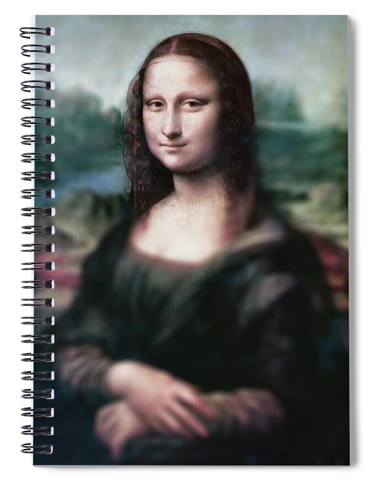 Leonardo Da Vinci Spiral Notebook featuring the painting The Dream of the Mona Lisa by David Bridburg