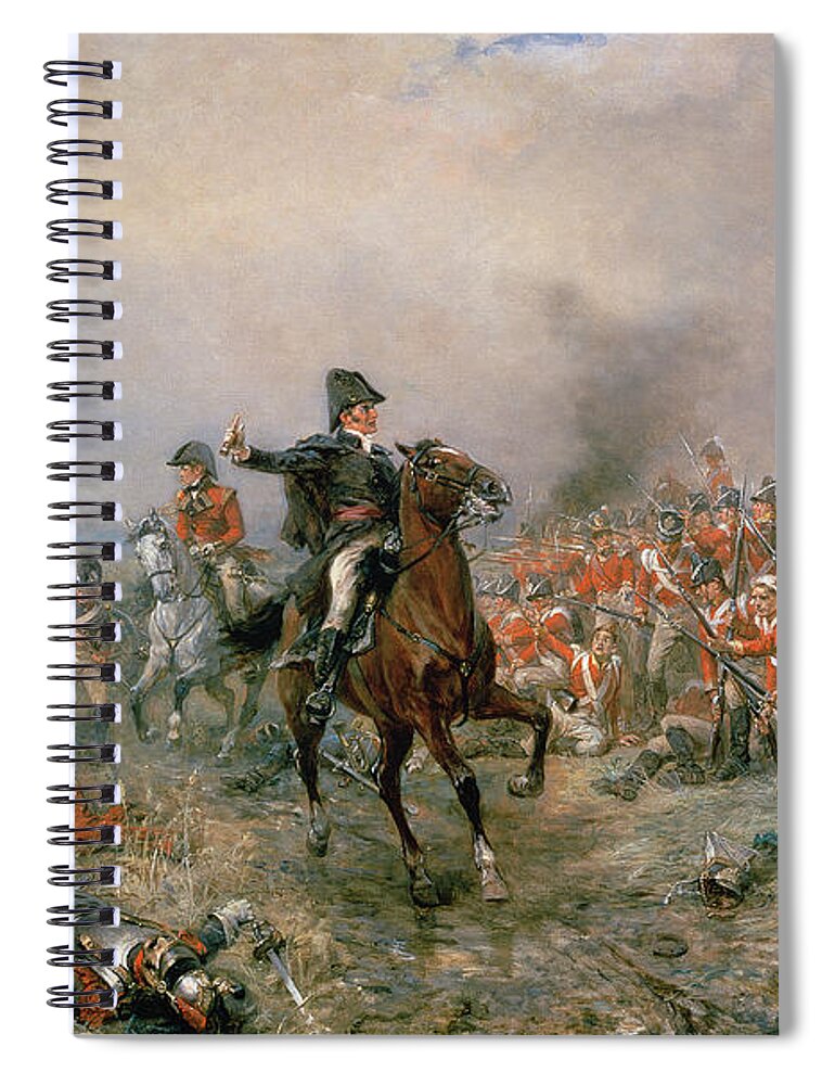 The Spiral Notebook featuring the painting The Duke of Wellington at Waterloo by Robert Alexander Hillingford