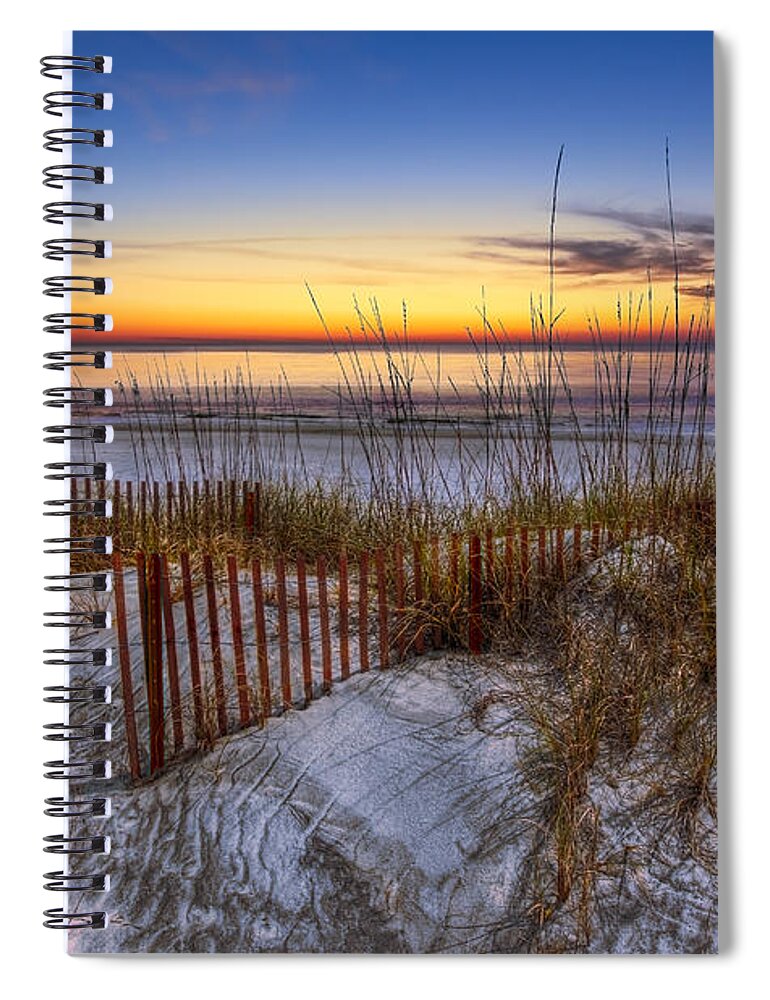 Clouds Spiral Notebook featuring the photograph The Dunes at Sunset by Debra and Dave Vanderlaan