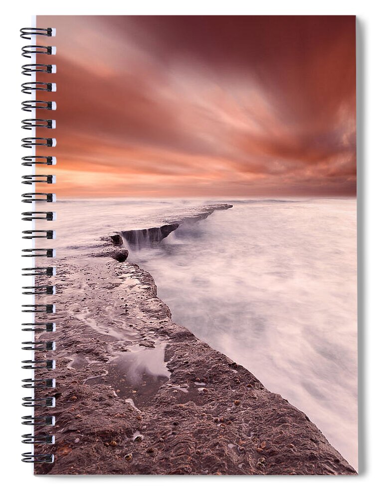 Beach Spiral Notebook featuring the photograph The edge of earth by Jorge Maia