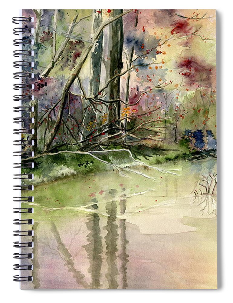 The End Of Wonderful Day Spiral Notebook featuring the painting The End Of Wonderful Day by Melly Terpening